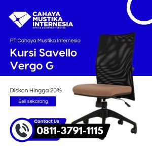 Jual Kursi kantor Putar Tanpa Lengan Jakarta Vergo G